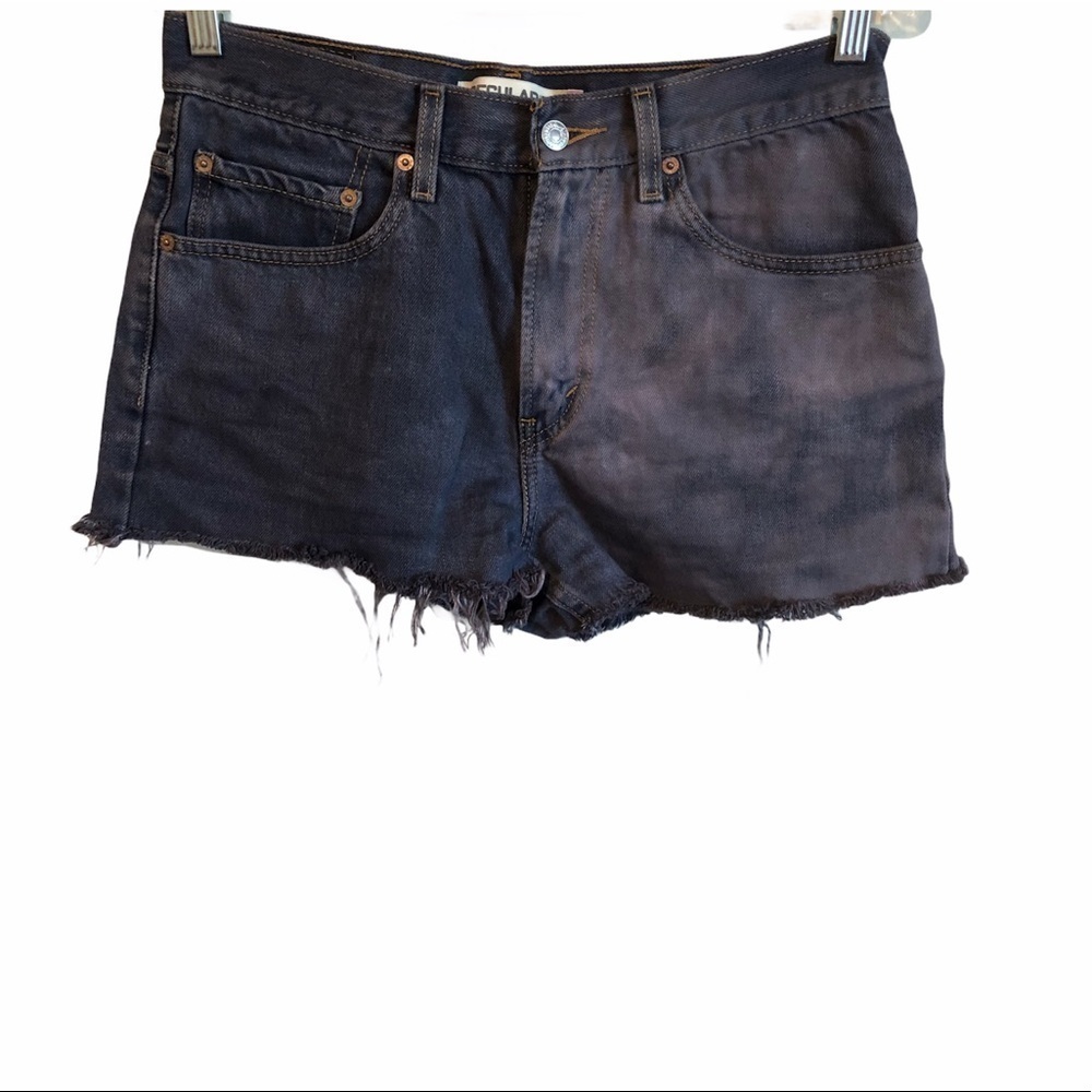 Levi’s 505s Tye Dye Purple Denim Cutt Off Shorts